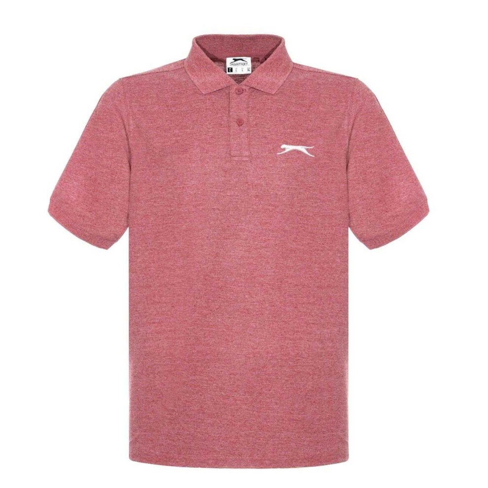 Slazenger (Xxl, Burgundy Marl) Mens Embroidered Logo Polo Shirt