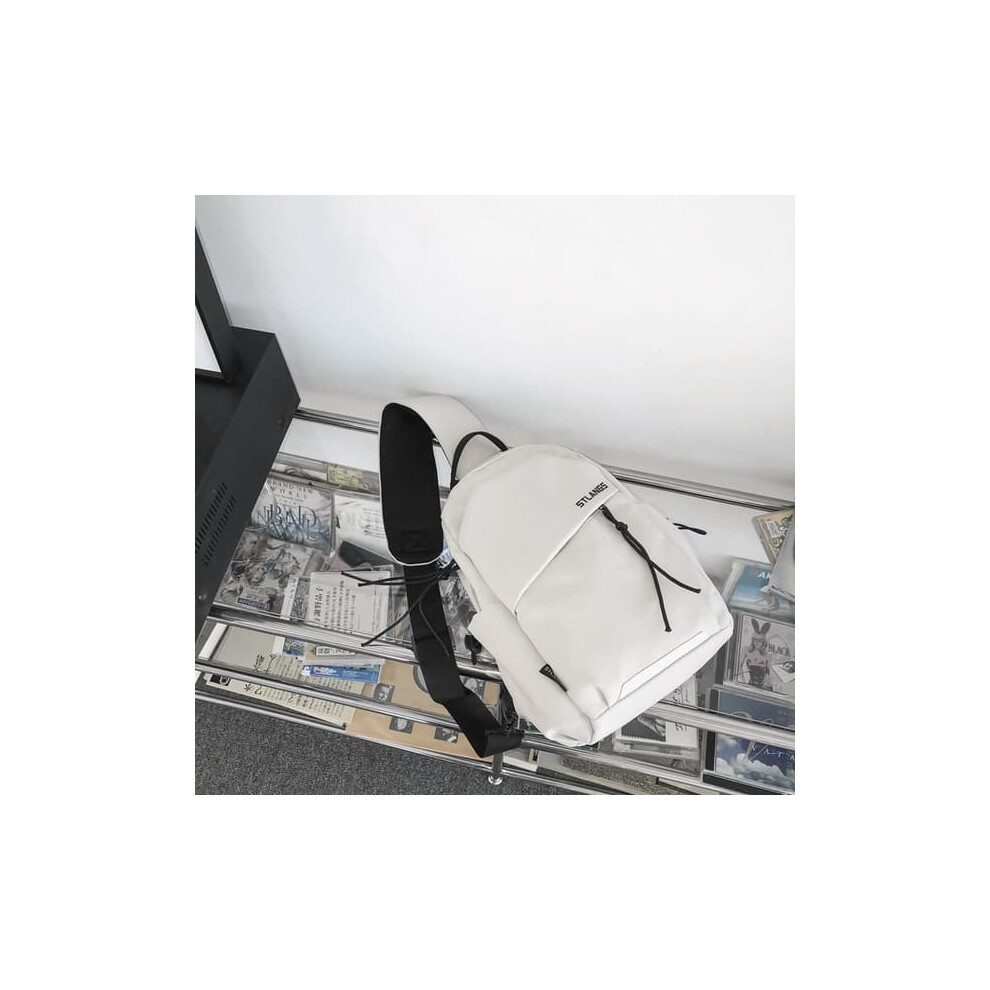 White chest bag for women crossbody small backpack