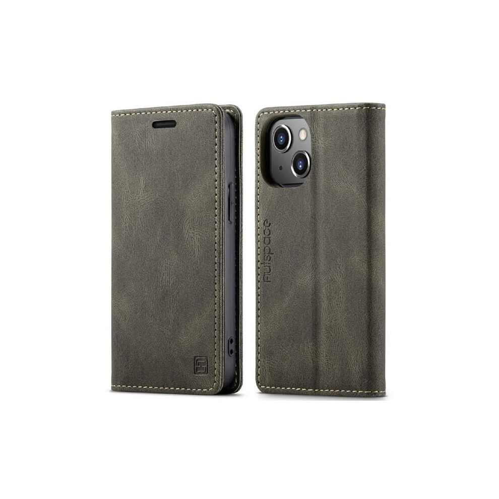 Autspace A01 Wallet Case For Iphone 13 Mini - Brown 962029294764