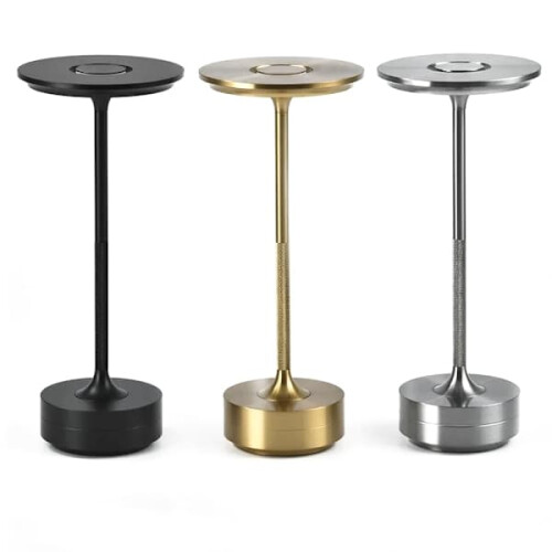 Lampe de table LED dorée sans fil