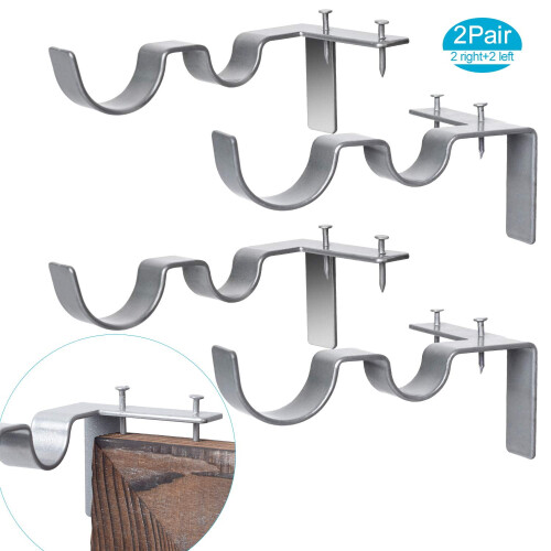Curtain Rod Brackets Set Adjustable 2 Pairs