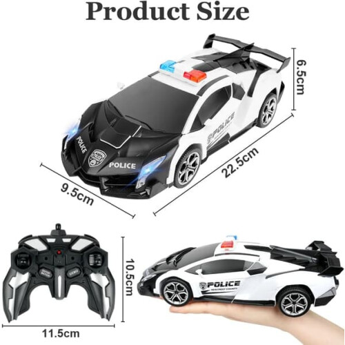 Remote Control Car 1:18 Police Transforming Toy 1
