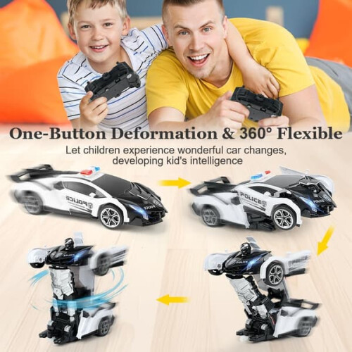 Remote Control Car 1:18 Police Transforming Toy 2