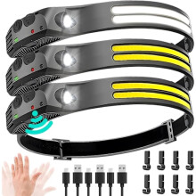 Headlamp rechargeable 1000 lumens 230 beam 3-pack