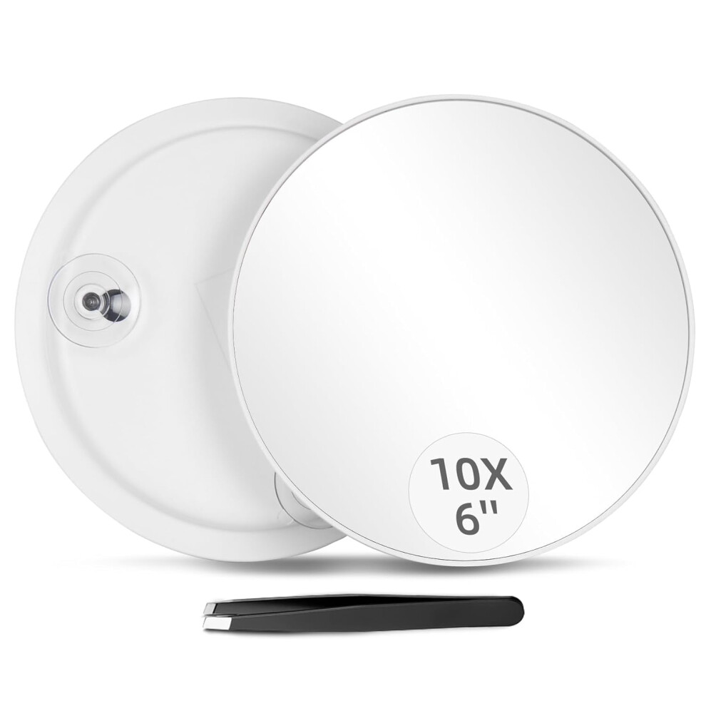 Round Makeup Mirror 10X/20X/30X 6 inch with 3 Suction Cups
