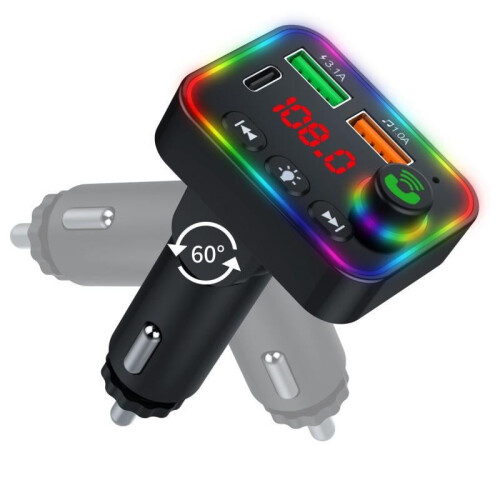 P4 Car FM Transmitter Bluetooth Hands-Free with Dual USB PD 2