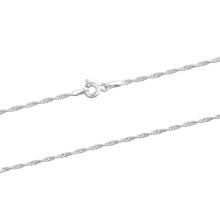 (20"/ 50cm, 1.5mm) 925 Sterling Silver Diamond Cut Singapore Rope Necklace Chain Italian 16-22in Recycled Silver