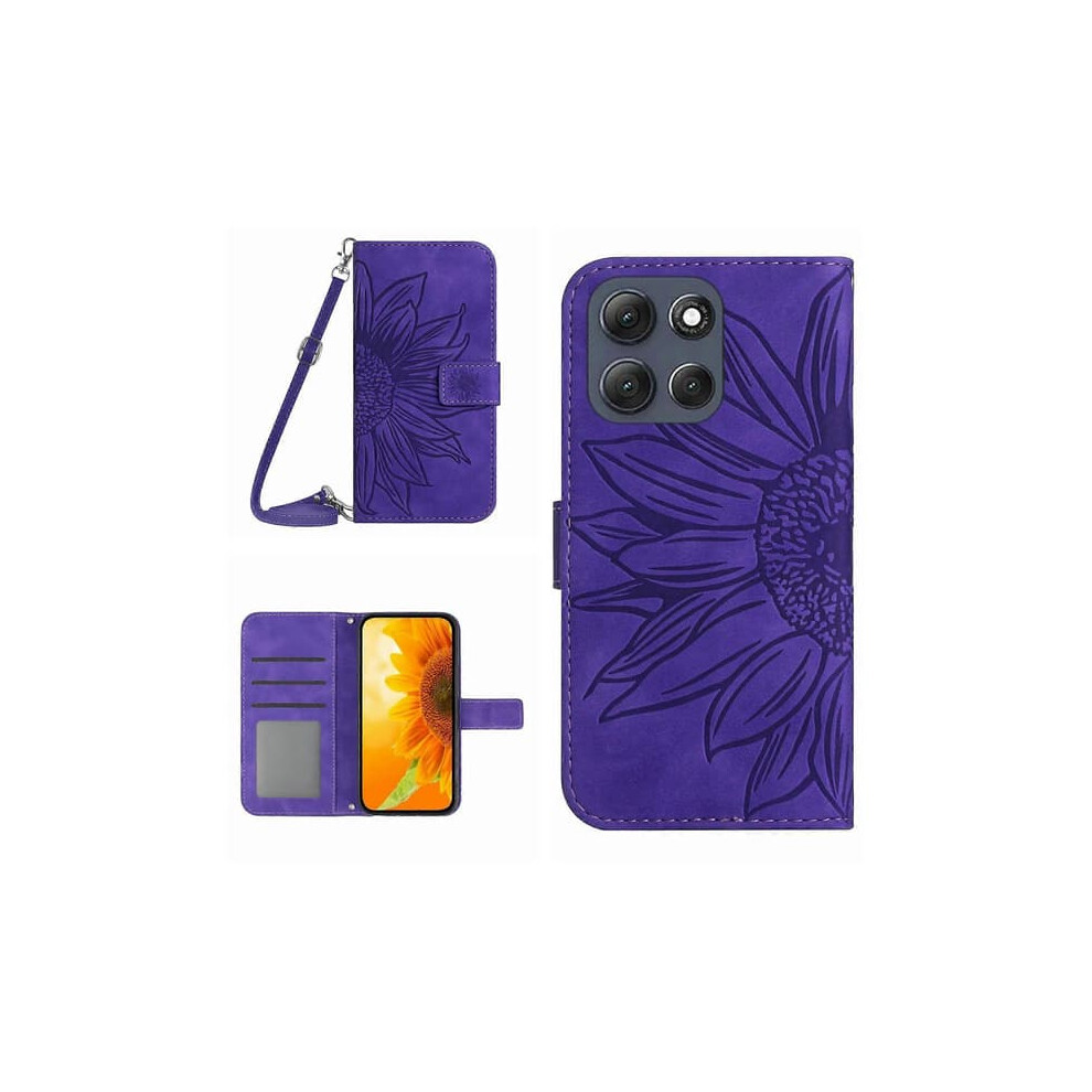 Motorola Moto G56 5G Leather Flip Case With Lanyard Dark 962029311829