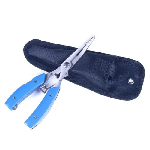 Fishing Pliers with Built-in Knife Blue
