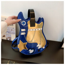 Gitarová taška, batoh, lakovaná koža, dámsky mini batoh, kabelka so šijacími niťami pre ženy, malá veľkosť