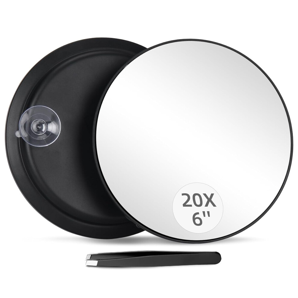Round Makeup Mirror 10X/20X/30X 6 Inch with 3 Suction Cups