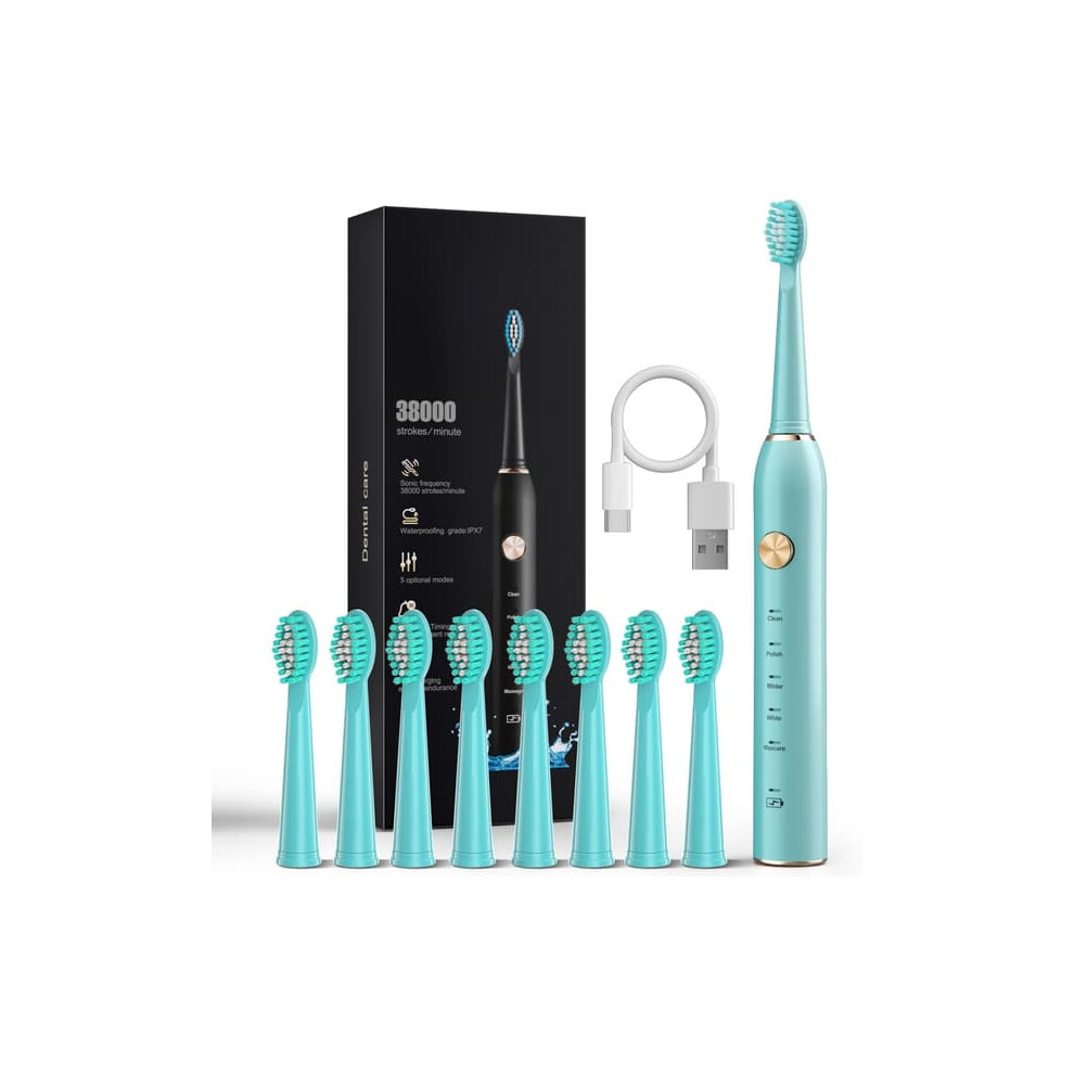 Sonic Electric Toothbrush for Adults with 8 Brush Heads