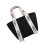 Chloe woven cotton rope beach bag black 2