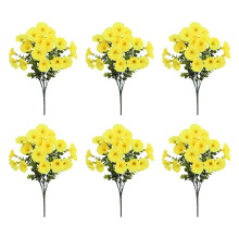 Summercome6PCS keinotekoiset ulkokukat, keinotekoinen silkki-aamunkoitto-ruukku, UV-suojattu terassille, parvekkeelle, puutarhaan (keltainen)