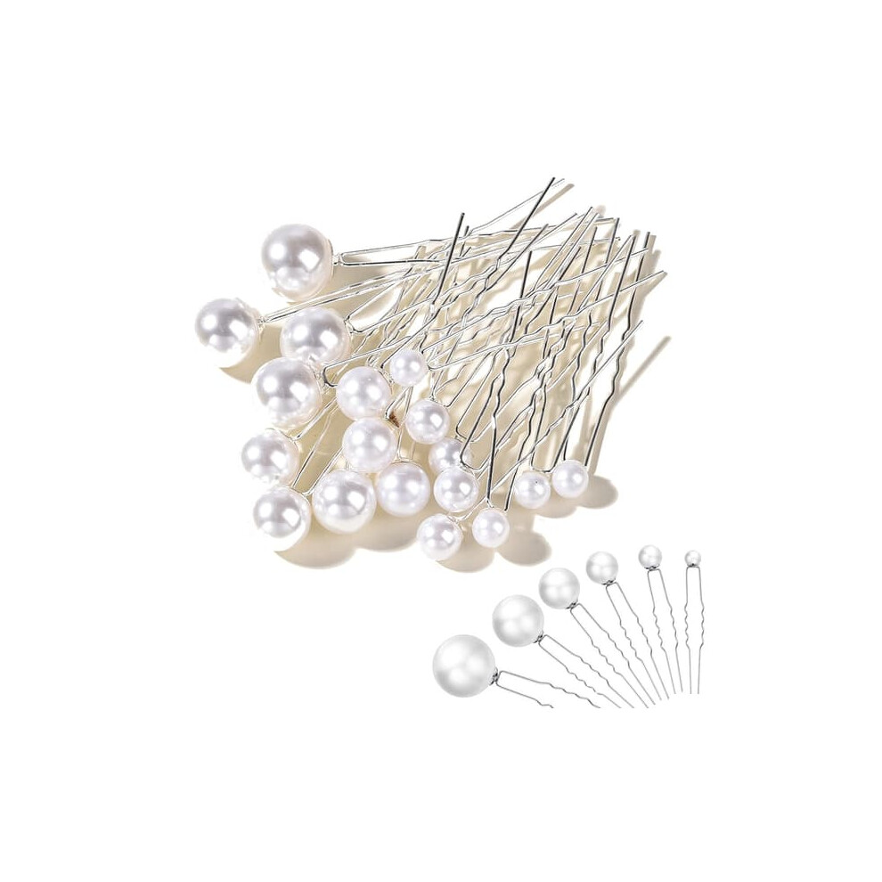 Pearl Hairpins Set U-Shaped Flower Clips 18Pcs 962029313212