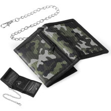 Camouflage Trifold Kids Wallet with Chain, Coin and Card