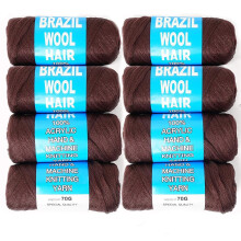 Brazilian Wool Acrylic Yarn for Braids 1/4/8 Rolls
