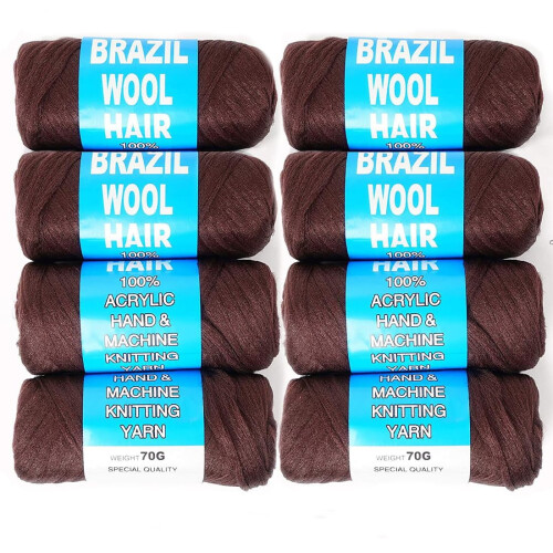 Brazilian Wool Acrylic Yarn for Braids 1/4/8 Rolls