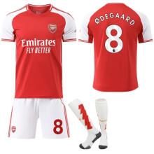 Arsenal FC Home Jersey Ødegaard No.8 Kids Adult Set with