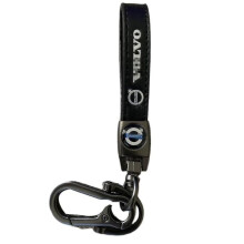Leather key ring with Volvo logo, unisex