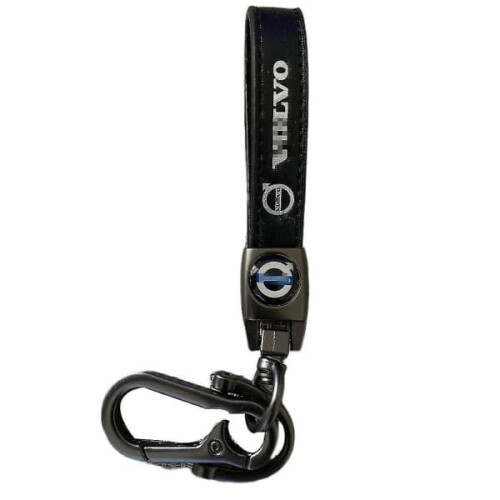 Leather key ring with Volvo logo, unisex