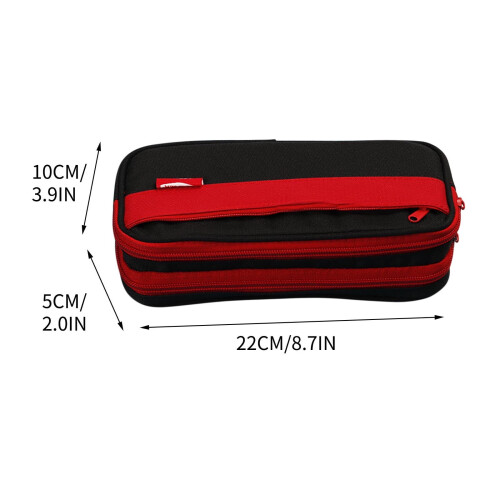 Avtoify three-layer pencil case for students red 2
