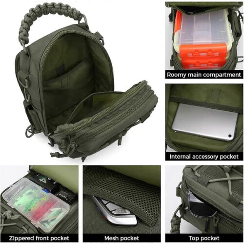 Fishing Backpack with Rod Holder and Storage Compartment 2