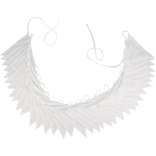 Fabric pennant garland white 10 meters 1