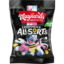 Maynards Bassetts Liquorice Allsorts Sweets Bag, Assorted Liquorice Candies for Sharing, 165 g (Pack of 1)