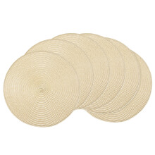 Round Braided Placemats Beige 15 Inch Set of 6