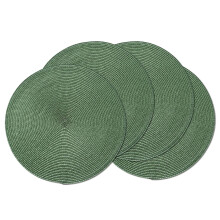 Round Braided Placemats Green 15 inch Set of 4