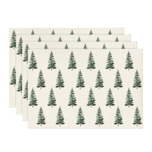 Sm: )e Julgransbordsunderlägg Set med 4, Säsongsbetonad vinterköks- och matbordsdekoration för hemfestdekor 12x18 tum