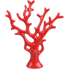 Figurine Sculpture Corail Artificiel Moderne Décorative Rouge — objet deco salon, accessoire design rouge