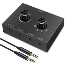 Audio Switcher 3.5mm 4-in-1-out Stereo Bidirectional