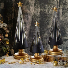 Árboles de Navidad de Cristal LED Decoraciones Navideñas Degradadas Set de 3 Piezas — adornos mesa navidad