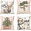 Conjunto de 4 capas de almofada de Natal com boneco de neve e rena, 40x40cm (16x16 polegadas) 1