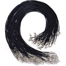 Black Waxed Necklace Cord for Jewelry Making 100 pcs