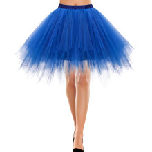 Falda de Tul de Ballet Acampanada Retro Cómoda Azul M — falda años 50, enagua vestido, traje baile, falda tul