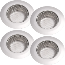 Filtre d'évier de cuisine argenté 4 pièces 11x6,25x2,2 cm — bonde inox, grille evier cuisine, tamis canalisation
