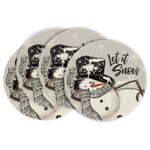 Smile Grey Snowman Christmas Placemats Set of 4