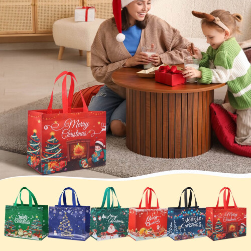 Apmemiss julklappspåsar non-woven, 6-pack