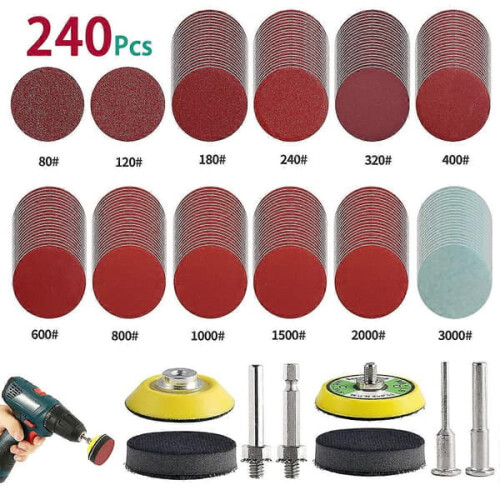 Sanding Paper Discs 50mm 80-3000 Grit 240pcs 1
