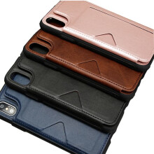 Compatible con iPhone XR - Funda elegante con ranura para tarjetas (HANMAN) Azul oscuro