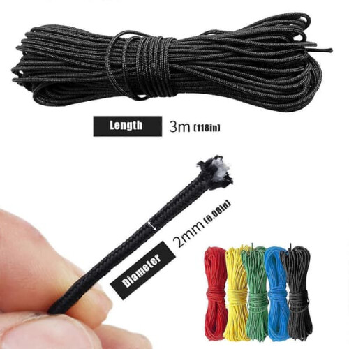 Archery D-Loop Rope for Compound Bow String, 3M Black 1