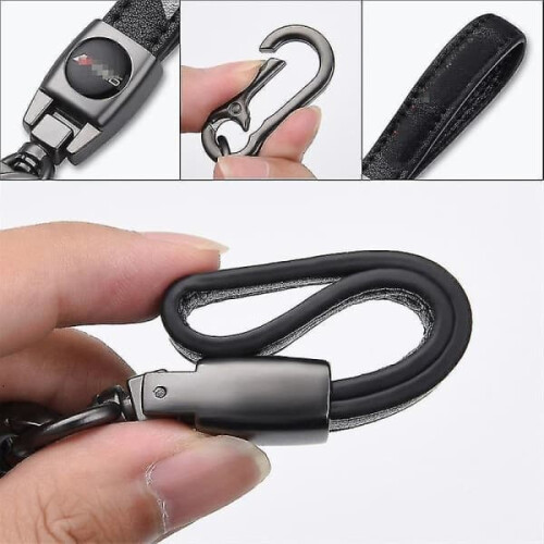 Leather key ring with Volvo logo, unisex 2
