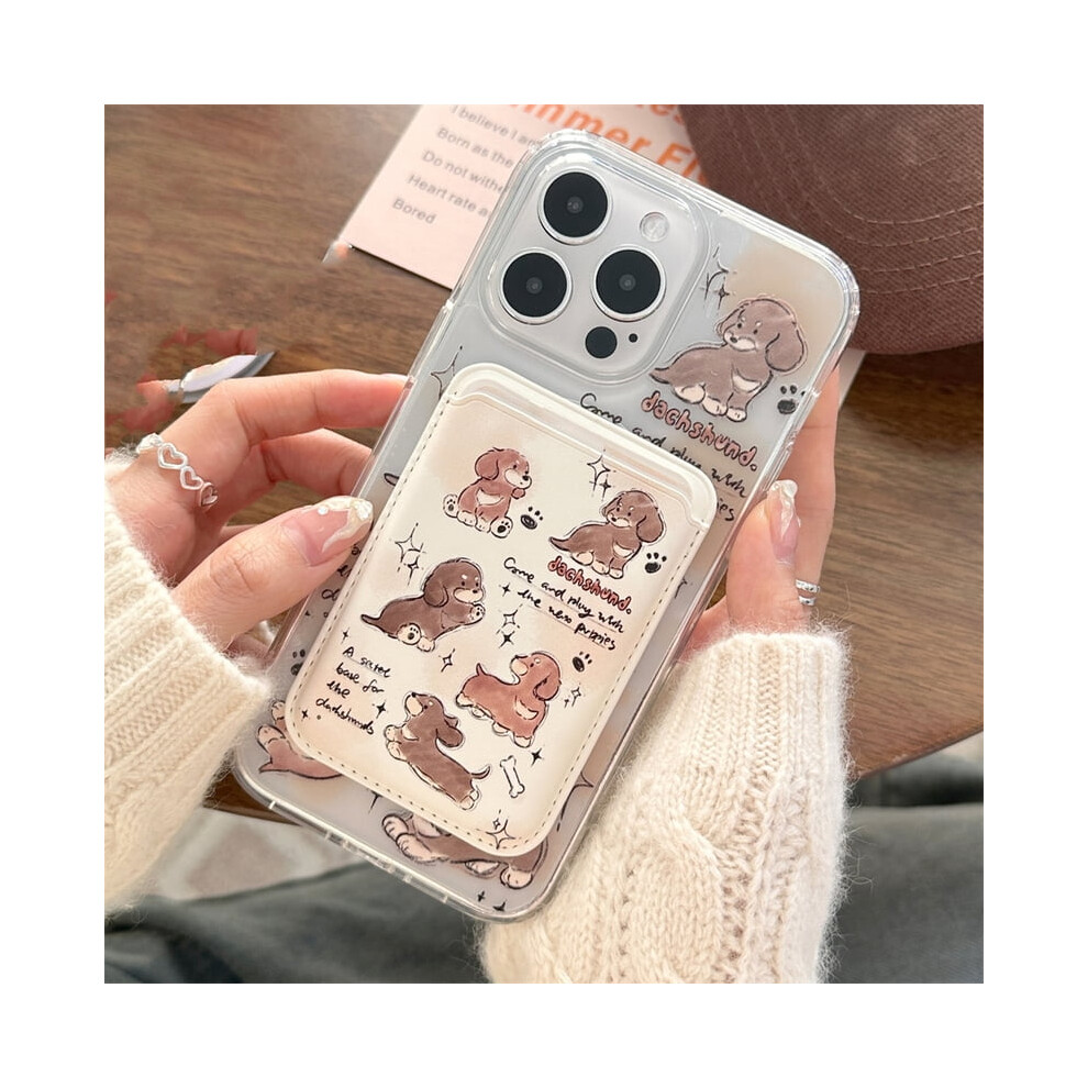 Korea Cute Dog Magnetic Wallet For Magsafe Iphone 15Â7 971050752624