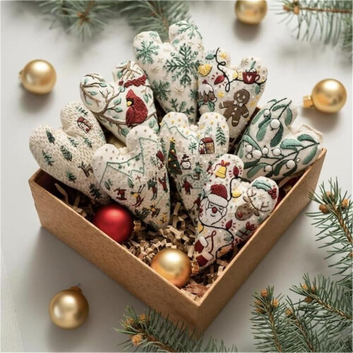 Christmas Ornament Embroidery Kit with Needles