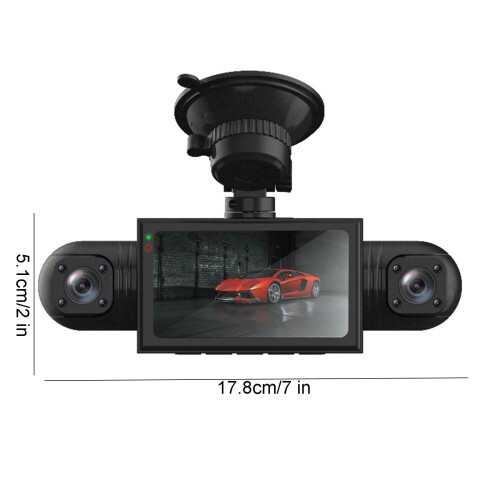 Dash Cam 1080P HD 360 Front Rear 3" IPS Screen 2