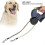 Double Foldable Dog Leash Gray 3M Two Cords 2