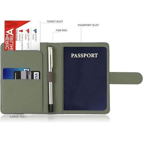 Leather passport holder RFID blocking 1 piece 1